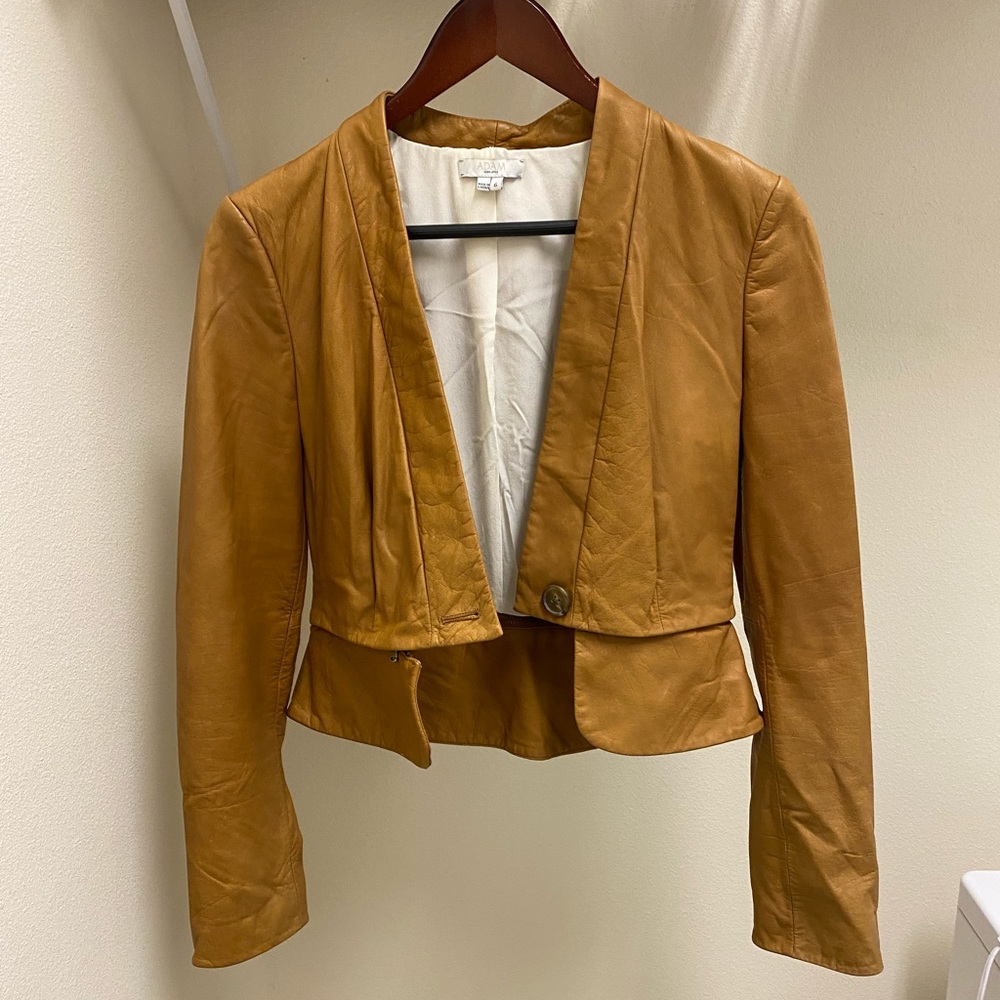 Adam Lippes Brown Leather Jacket, US 6
